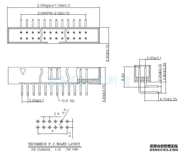 排針排母2.0簡易牛角90° 排針排母2.0簡易牛角90°